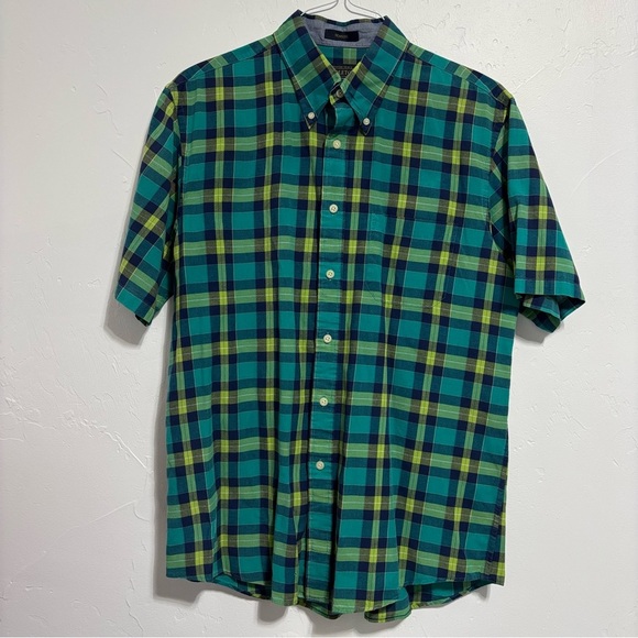 Pendleton Seaside Men's Plaid Large Short Sleeve Button Front Casual Shirt FLAW - Picture 1 of 10